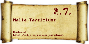Malle Tarziciusz névjegykártya